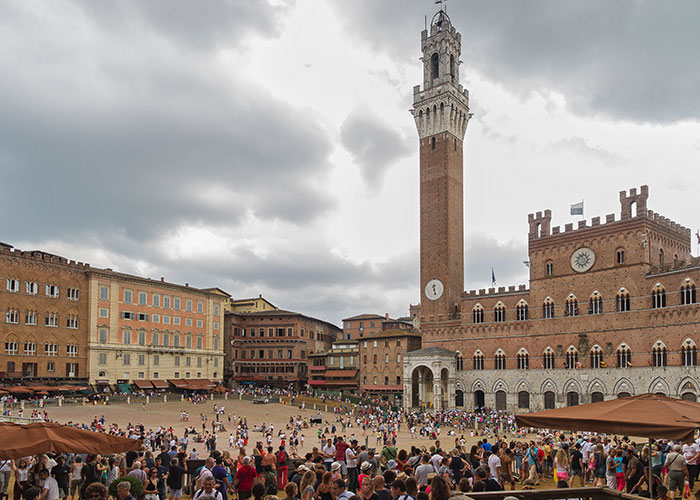 Piazza del Campo Palio Horse Race Sienna Italy